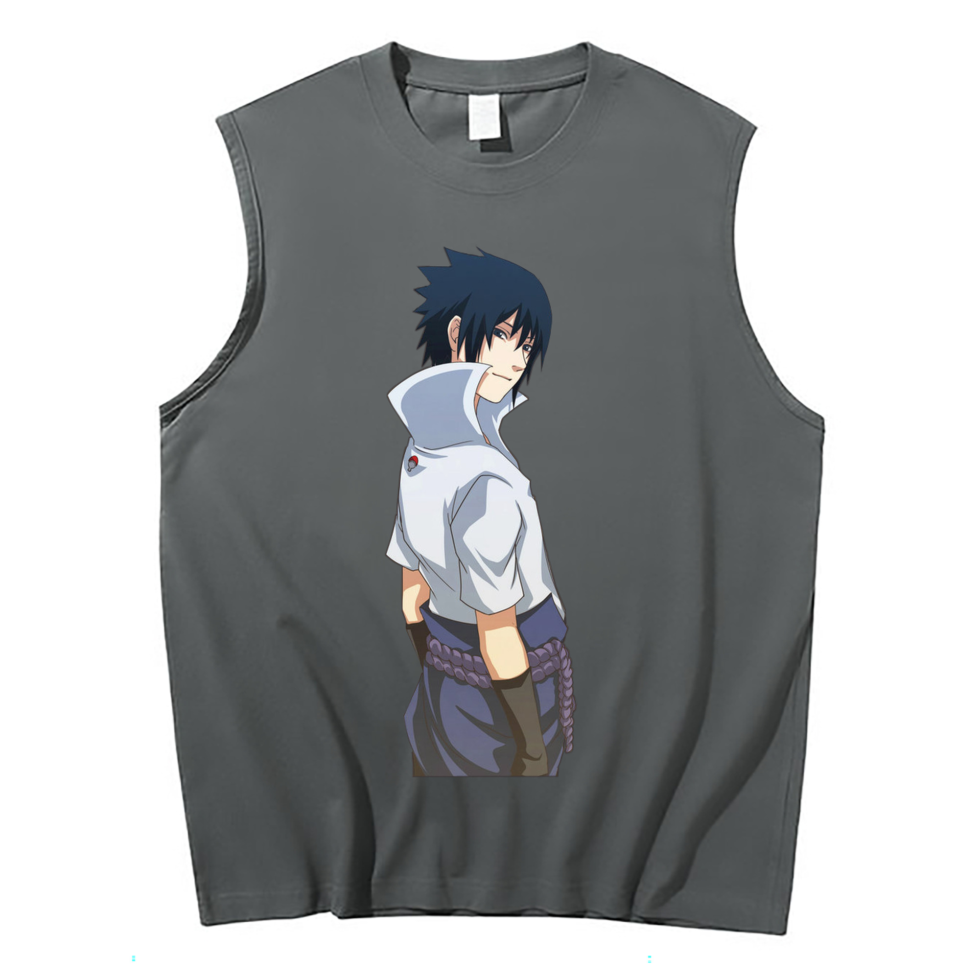 （画像用） NARUTO -ナルト- うちは サスケ Uchiha Sasuke コットン100％タンクトップ（フロントプリント）